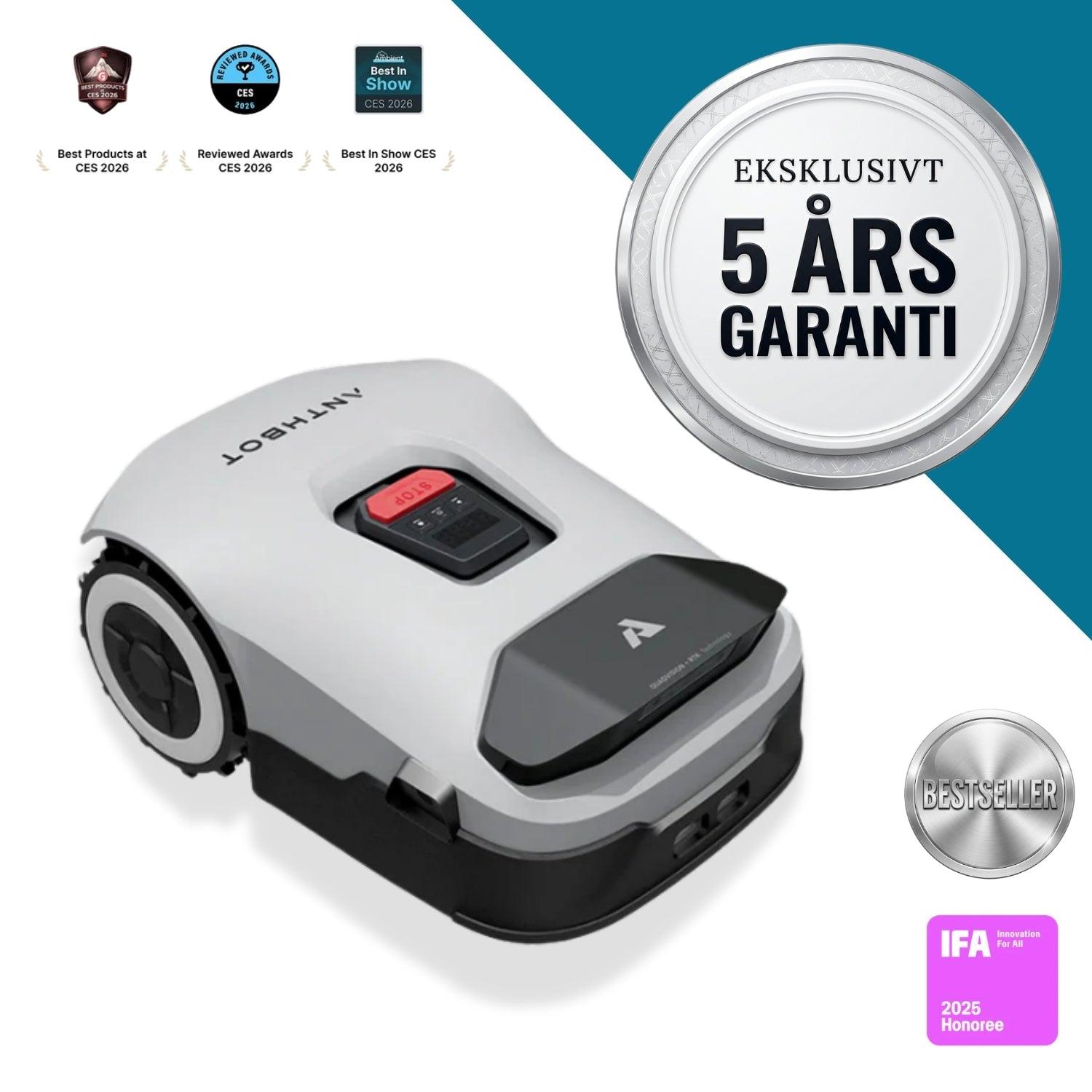 Anthbot Genie 600e robotplæneklipper uden kanttråd til haver op til 900 kvadratmeter